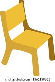 Silla amarilla, ilustración, vector sobre fondo blanco.
