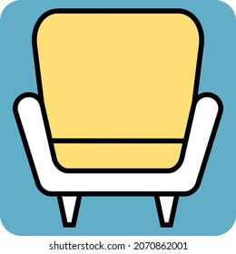 Yellow chair, illustration, vector, on a white background.