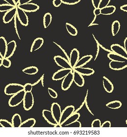Yellow chamomile on the dark field pattern