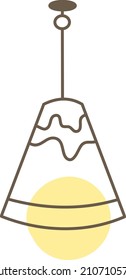 Lámpara amarilla, ilustración, vector sobre fondo blanco.