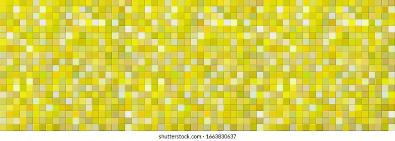Pancarta de mosaico caótico amarillo. Fondo de mosaico vectorial. Diseño geométrico amarillo.Patrón sin problemas. Siga otros patrones de mosaico en mis colecciones.