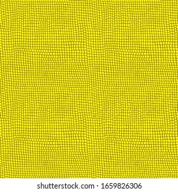 Yellow chaotic mosaic texture. Leather background with yellow geometric design. Vector mosaic background. Yellow leather pattern. Seamless pattern. Follow other mosaic patterns in my collections.