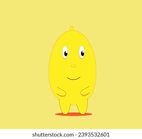 yellow character , cartoon, on a yellow background