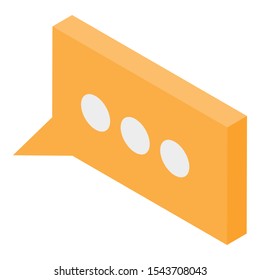 Yellow chat icon. Isometric of yellow chat vector icon for web design isolated on white background