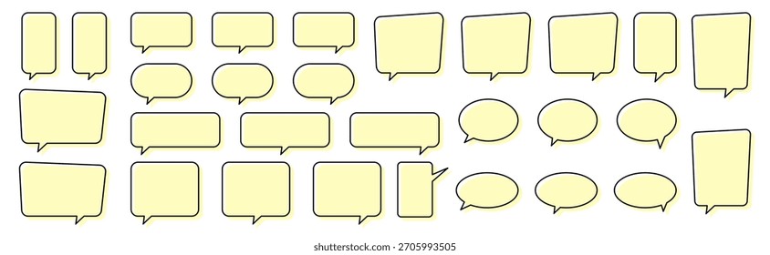 Chat amarillo y Colección de la burbuja del habla: Elementos de mensajería, conversación y comunicación