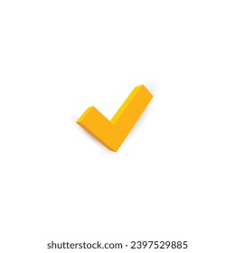 Yellow checked icon design for seen or read message on chat apps. User interface. Vector illustration.	