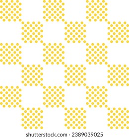 Yellow checker pattern with dot inside. checker seamless pattern vector. checker pattern. Decorative elements, floor tiles, wall tiles, bathroom tiles, swimming pool tiles.