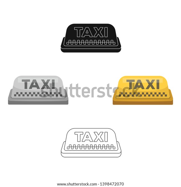 Yellow checker taxi with\
logo.Equipment taxi station for identification car. Taxi station\
single icon in cartoon,black style vector symbol stock\
illustration.