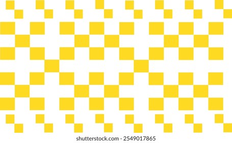 Amarelo Checkerboard Fundo Vetor Abstrato Padrão sem emenda Padrão de grade popular Imprimir Japonês