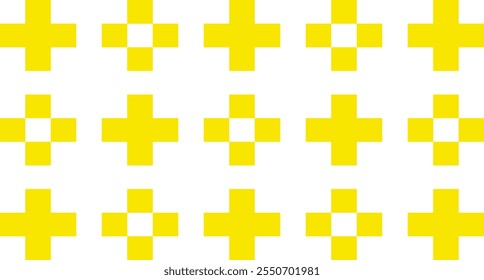 Amarelo Checkerboard Fundo Vetor Abstrato Padrão sem emenda Padrão de grade popular Imprimir Japonês
