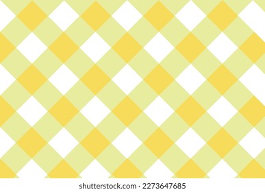 Yellow checkered pattern for background. Striped bright color check background for summer.  Checkered fabric pattern.