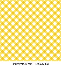 Yellow checkered tablecloth. Background