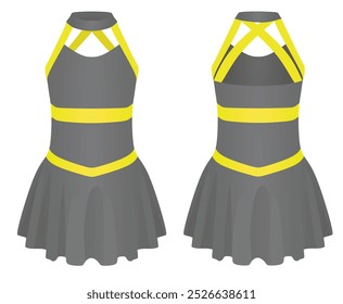 Yellow  cheerleaders dress. vector illustration