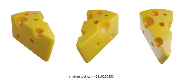 yellow cheese 3d set for the food 
