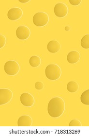 yellow cheese with holes, seamless pattern