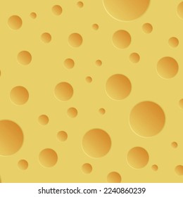 Yellow cheese with holes texture background - Vector illustration
