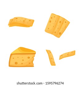 
yellow cheese with holes vector illustration