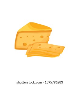 
yellow cheese with holes vector illustration