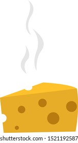 Yellow cheese, illustration, vector on white background.