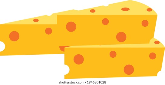 Yellow cheese, illustration, vector on white background.