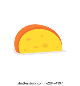 Yellow Cheese isolated on background. Flat vector illustration.