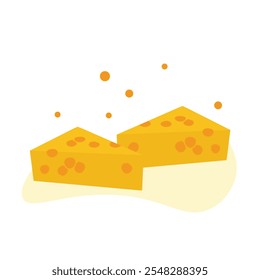 Yellow Cheese Slice with Holes