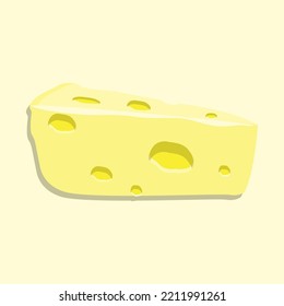 yellow cheese vector with a shadow