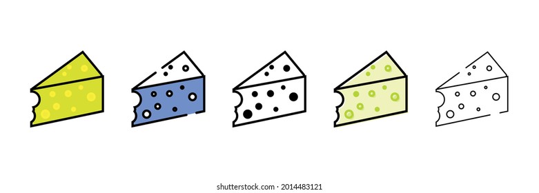 yellow cheese vector type icon