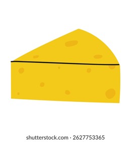 Yellow cheese wedge illustration displayed on a plain background in a minimalist style