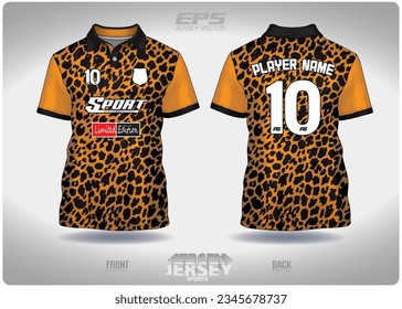 yellow cheetah leopard pattern design, illustration, textile background for sports t-shirt, football jersey shirt mockup for football club. consistent front view