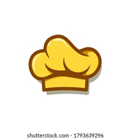 Yellow chef hat logo illustration isolated on white background