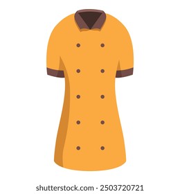 Yellow chef uniform with short sleeves, perfect for a professional look in the kitchen