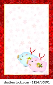Yellow cherry tree new year's background