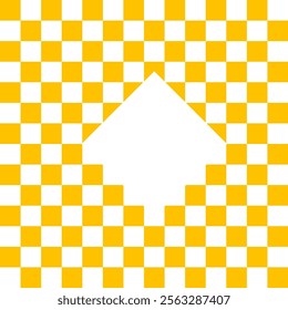 yellow chess background. Grid geometric rectangle shape. Race flag. Retro mosaic floor.