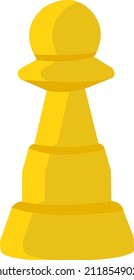 Yellow chess piece, illustration, vector on a white background.