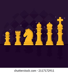 yellow chess pieces illustration design