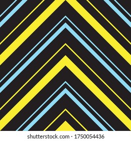 Yellow Chevron diagonal striped seamless pattern background suitable for fashion textiles, graphics