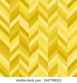 Yellow Chevron Zigzag Pattern Seamless Background. Color trend 2021. Textured design for fabric, tile, cover, poster, textile, backdrop, wall. Vector illustration.