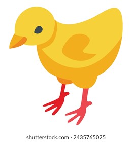 Yellow chick icon isometric vector. Farming industry. Farmer village goose