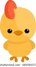 Yellow chick, illustration, vector on white background
