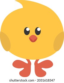 Yellow chick, illustration, vector, on a white background.