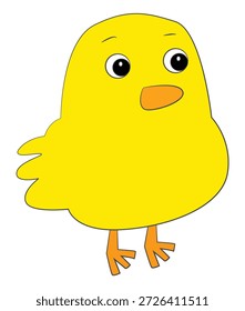 Frango ou pintinho amarelo isolado sobre fundo branco