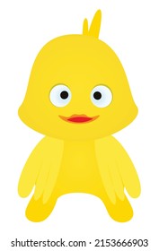 Yellow chicken icon. vector illustration