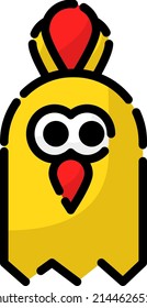 Yellow chicken, illustration, vector on a white background.