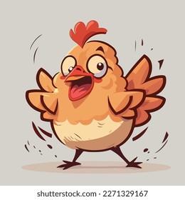 Yellow chicken, little chick. Sweet and adorable baby chick. A colorful and funny bird. Colorful, happy and fun cartoon illustration, vector for children.