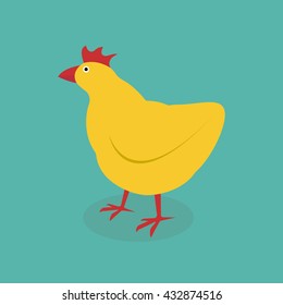 Yellow chicken. Vector
