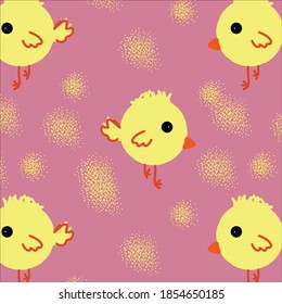 yellow Chicks pattern for children's design