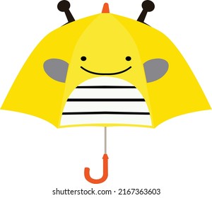 yellow children's umbrella striped bee