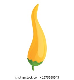 Yellow chili icon. Cartoon of yellow chili vector icon for web design isolated on white background