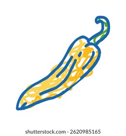 yellow chili pepper doodle icon sketch vector. yellow chili pepper sign. isolated symbol illustration